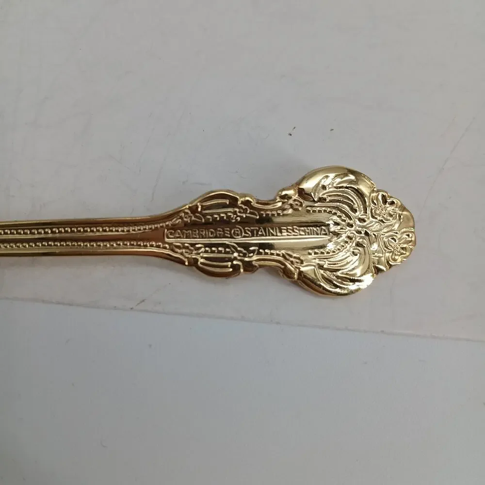 7X SpnFk Cambridge Gold Royal Fashion Teaspoons Salad Forks Flatware